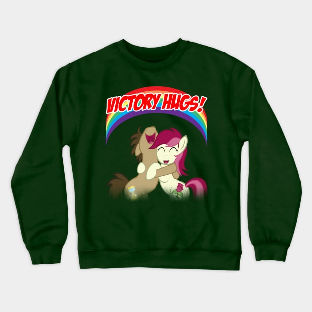 Victory Hugs! Doctor Whooves and Roseluck Crewneck Sweatshirt by NoveltyStylus